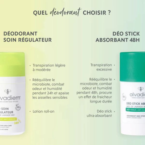 Alvadiem déodorant soin régulateur au miel de lavande bio 70ml