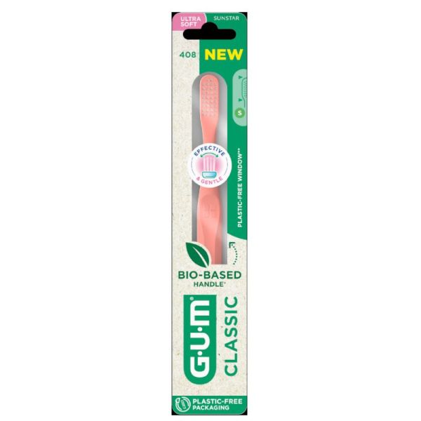 Gum Brosse à dents biosourcée Ultra souple Classic 408 Coloris Aléatoire