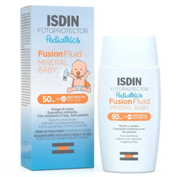 Isdin Mineral Baby Crème solaire visage pour enfants SPF50 Fotoprotector Pediatrics 50ml