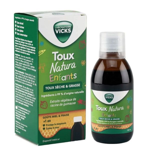 Vicks Natura sirop toux enfant toux sèche et grasse 140ml