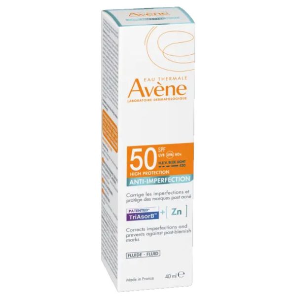 Avène crème solaire fluide anti imperfections SPF50 40ml