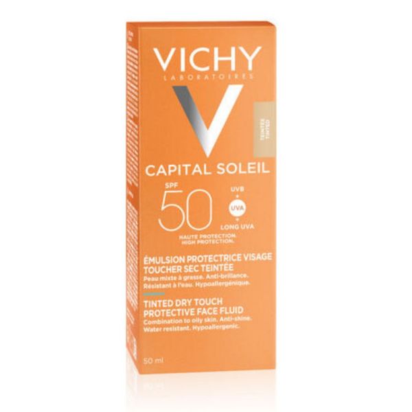 Vichy Capital Soleil BB émulsion toucher sec teintée SPF50 50 ml