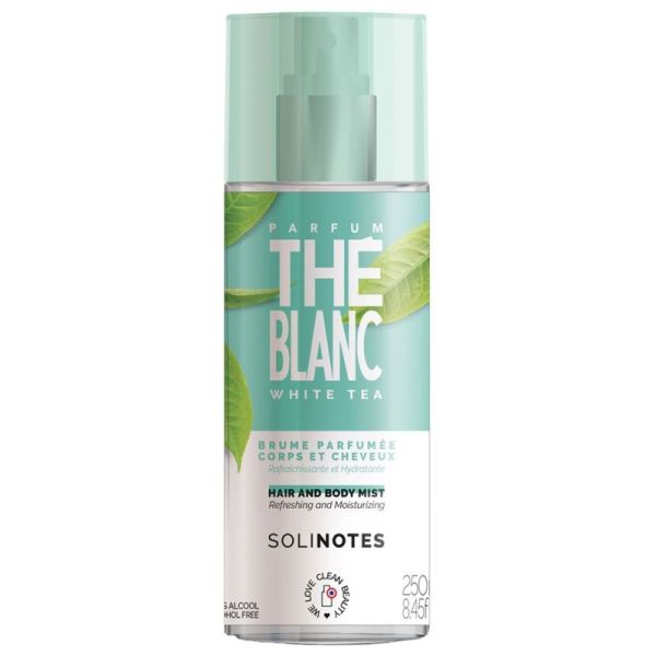 Solinotes Brume parfumée corps et cheveux Thé blanc 250 ml