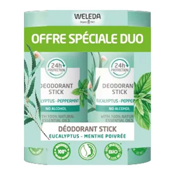 Weleda déodorant Eucalyptus Menthe Poivrée Lot de 2 x 50 g