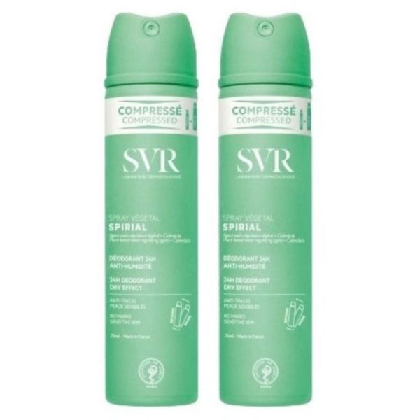 SVR Spirial Spray Végétal Déodorant Anti Humidité 24H Lot de 2 x 75 ml