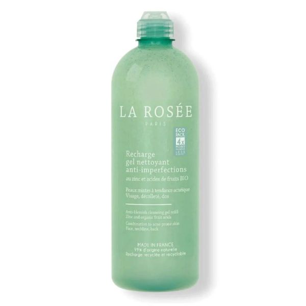 La Rosée recharge gel nettoyant anti imperfections 400ml