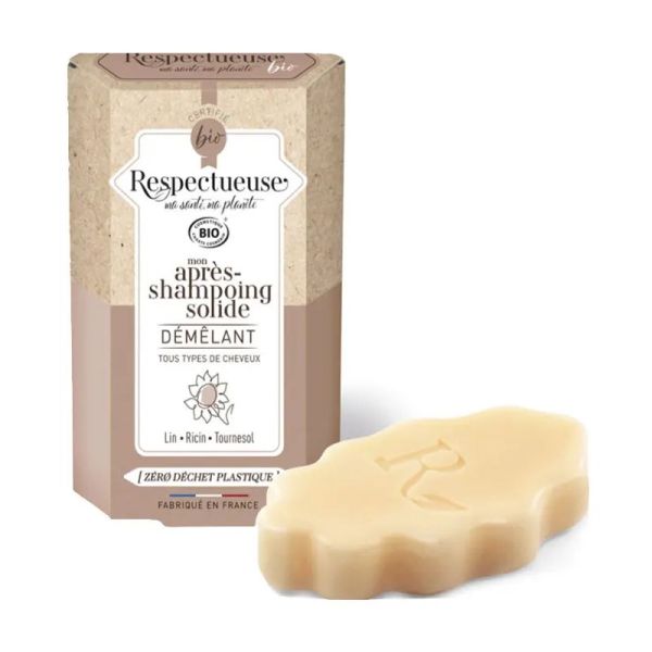 Respectueuse après-shampooing solide démêlant bio 40g
