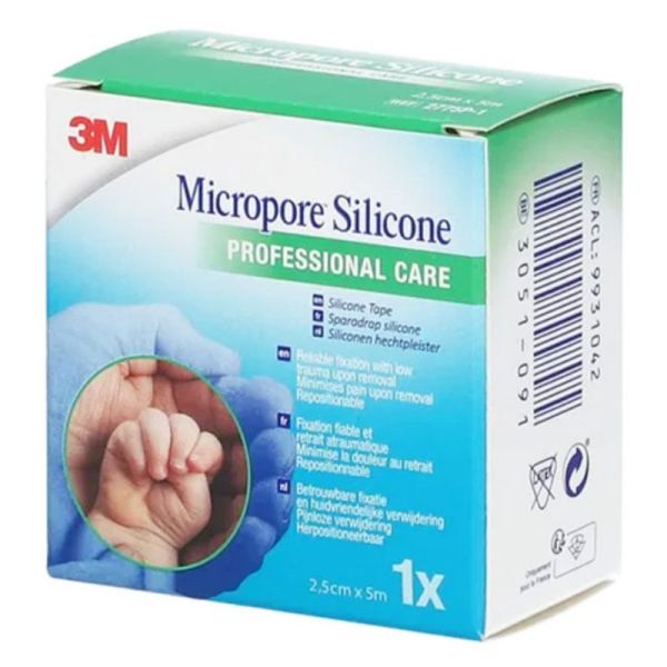 Sparadrap non-tissé Micropore Silicone 2.5 X 5 m