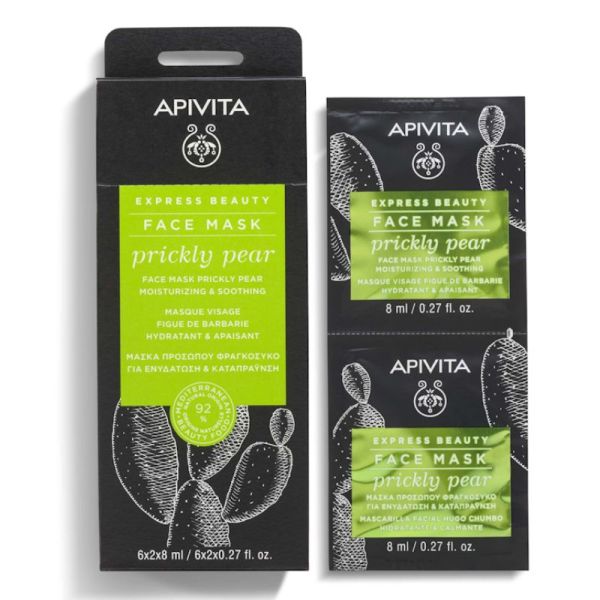 Apivita Express Masque visage apaisant à la Figue de Barbarie 2 x 8 ml