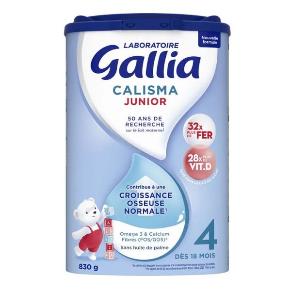 Gallia Calisma Junior 4 dès 18 mois lait croissance 830g