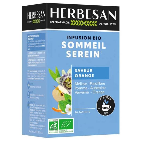 Herbesan Infusion Sommeil Serein Bio 20 Sachets