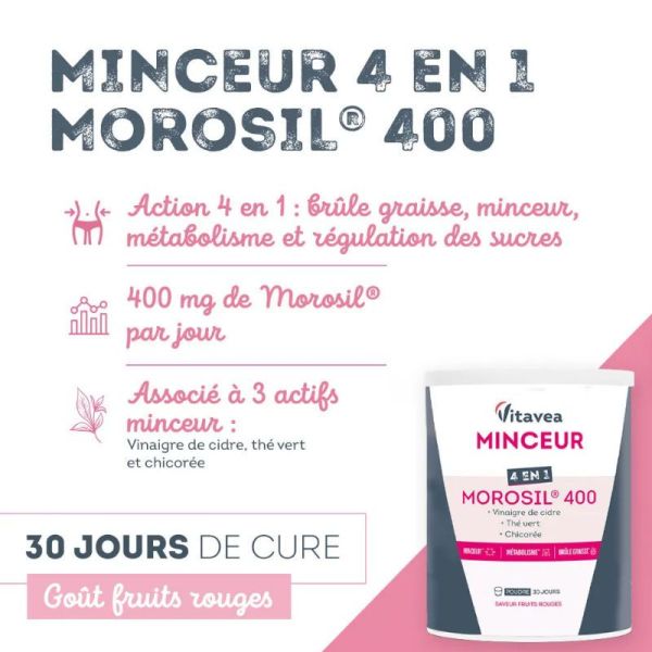 Vitavea Santé Morosil 400 minceur 4 en 1 saveur fruits rouges 240g