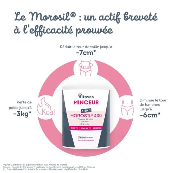 Vitavea Santé Morosil 400 minceur 4 en 1 saveur fruits rouges 240g
