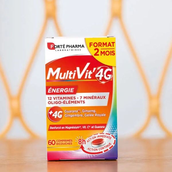 Forté Pharma MultiVit'4G énergie 60 comprimés bicouches