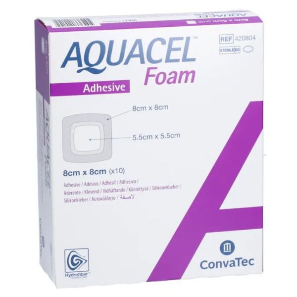 Aquacel Foam Pro Adh 8X8Cm 10 pansements