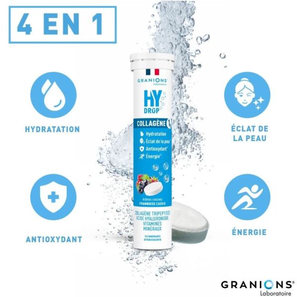 Granions Hydrop hydratation framboise-cassis 18 comprimés effervescents