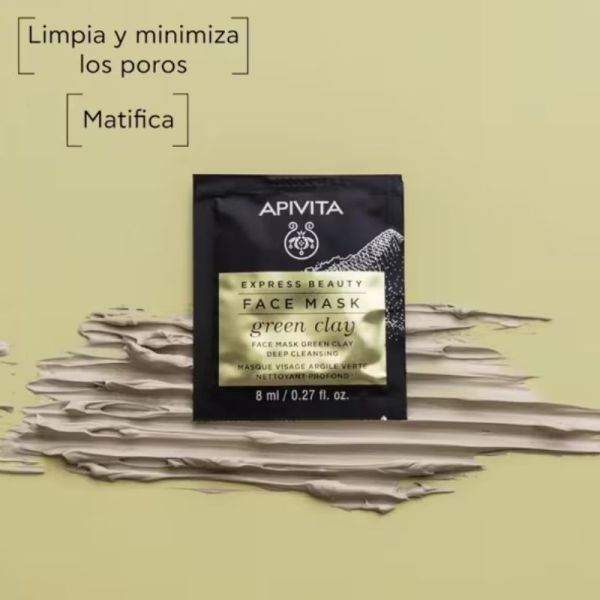 Apivita Express Beauty masque visage nettoyant profond à l'argile verte 2x8ml