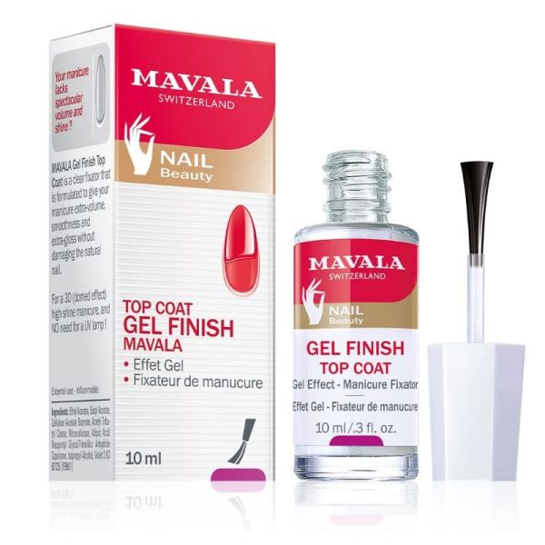 Mavala Top Coat Gel Finish fixateur de manucure transparent 10ml