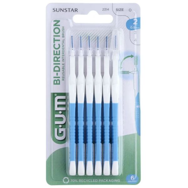 Gum Proxabrush 6 Brossettes Interdentaires 0.9mm Bi-direction