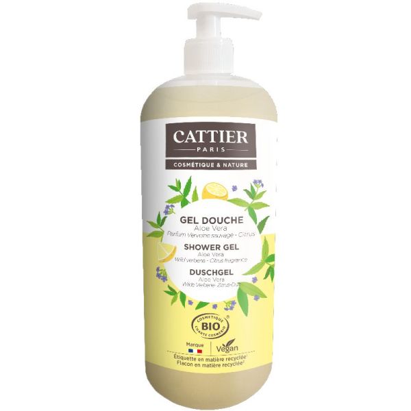 Cattier gel douche parfum Verveine citrus 1 litre