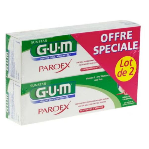 Gum Paroex gel dentifrice anti-plaque2x75 ml