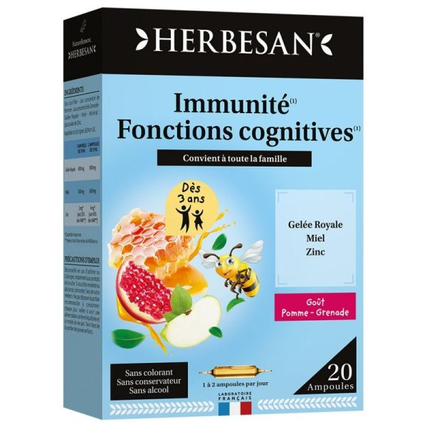 Herbesan Immunité fonctions cognitives 20 ampoules