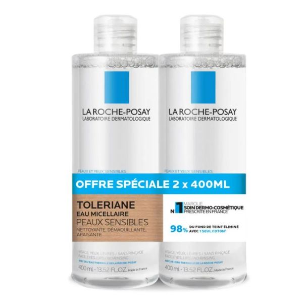Roche-Posay Toleriane eau micellaire peaux sensibles 2x400ml