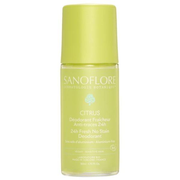 Sanoflore Déodorant Fraîcheur 24H Citrus Roll-On Bio 50 ml