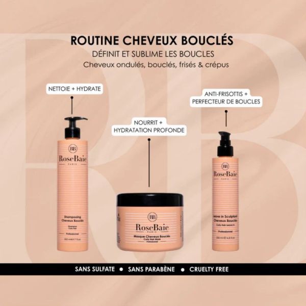 RoseBaie masque spécial cheveux bouclés hydratation & définition 500ml
