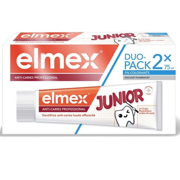 Elmex anti-caries dentifrice junior 6-12 ans 2x75ml