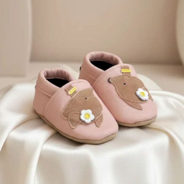 Taz Chaussons bébé en cuir souple rose Maguy la souris 0-6 mois