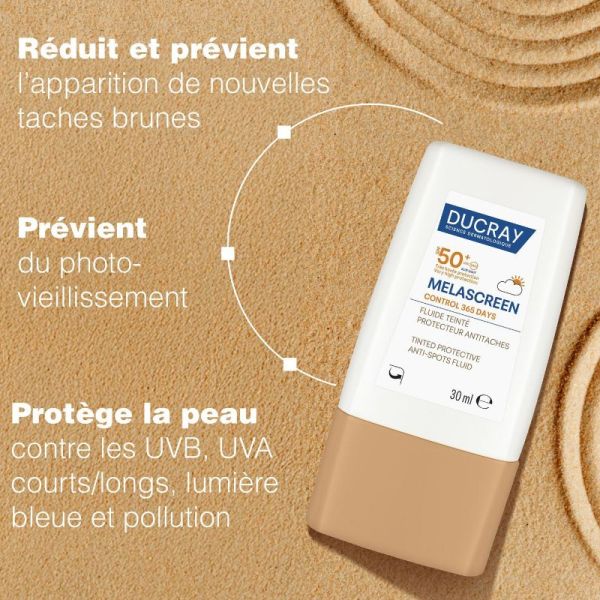 Ducray Melascreen Control 365 jours fluide solaire teinté 30ml