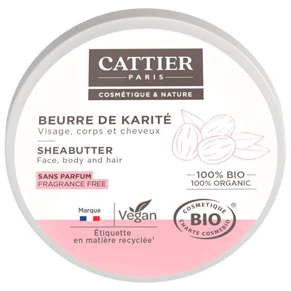 Cattier Beurre de karité bio corps et lèvres 100 g