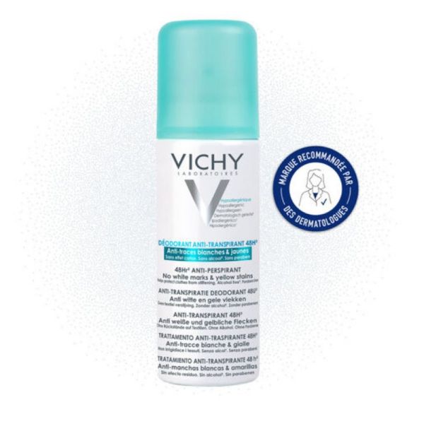 Vichy déodorant anti-transpirant anti-traces aérosol 48h 125ml