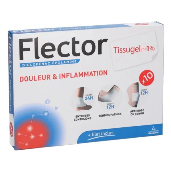 IBSA Flector Tissugel EP 1% Diclofénac tendinite & arthrose 10 emplâtres