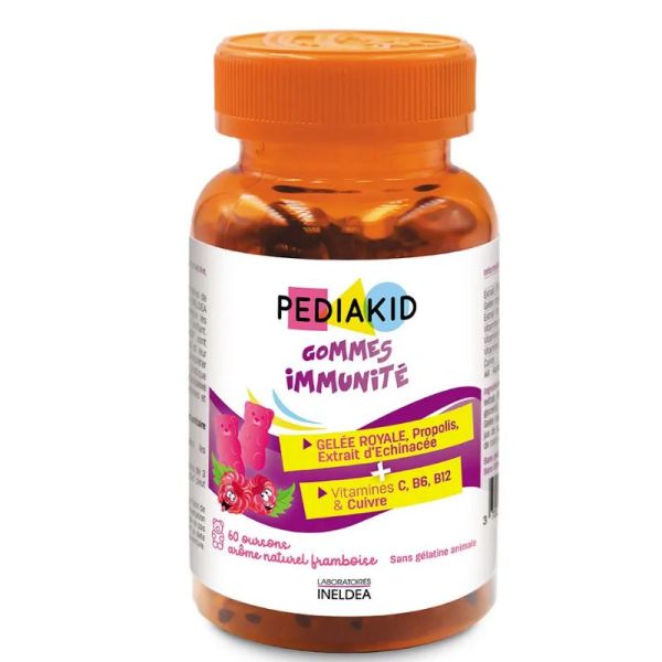 Pediakid gommes Immunite gout framboise 60 Oursons