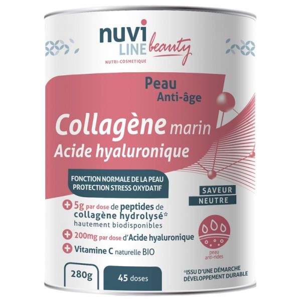 Nuviline Beauty Collagène marin acide hyaluronique 280g