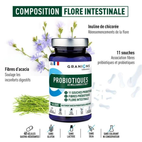 Granions probiotiques 45 Millards d'UFC 40 gélules