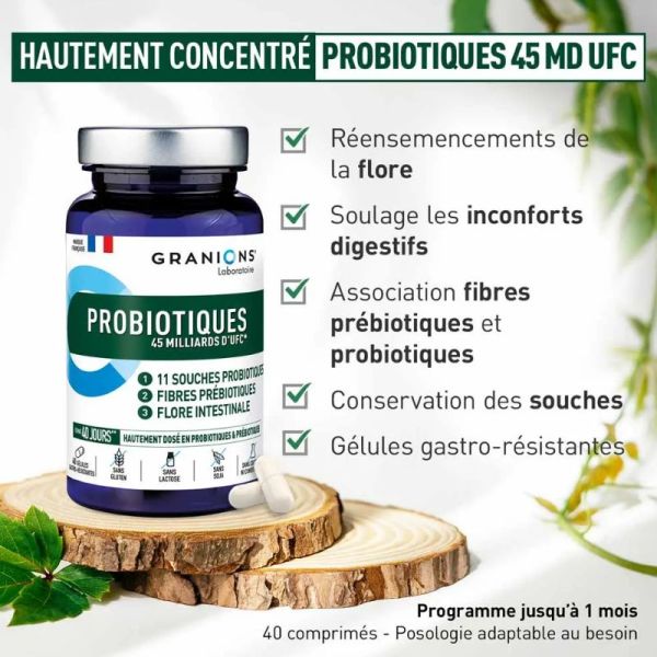 Granions probiotiques 45 Millards d'UFC 40 gélules