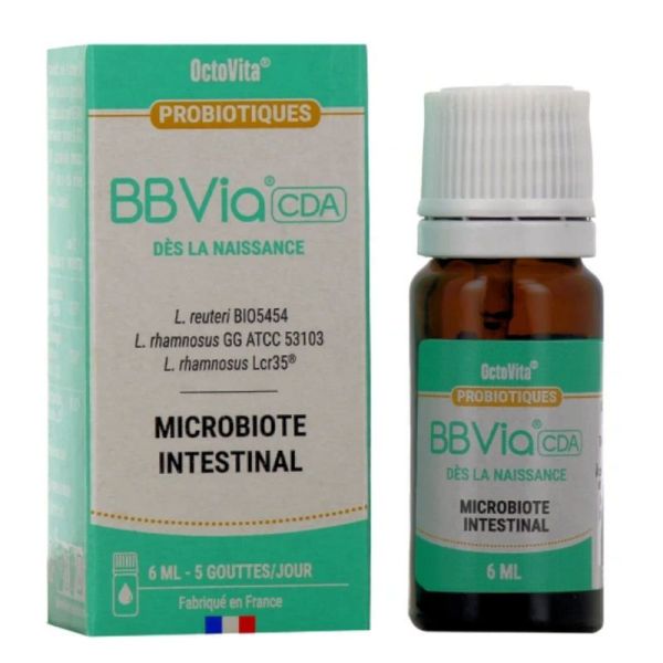 Octovita BBVia CDA gouttes 6ml -pour bébés dès la naissance, microbiote intestinal, complément alimentaire