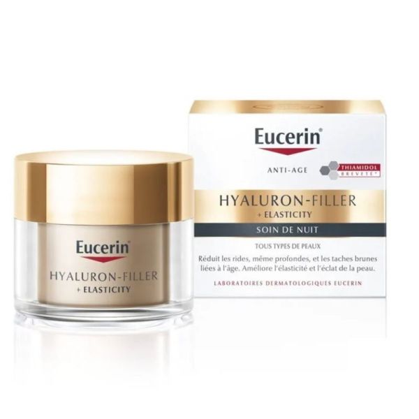 Eucerin Hyaluron Filler et Elasticity soin nuit anti-âge toute peau 50ml