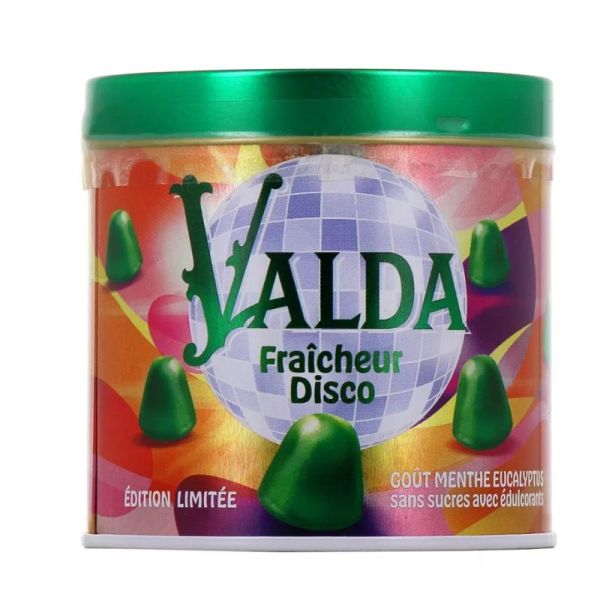 Valda Fraîcheur Disco Pastilles sans sucres goût menthe eucalyptus 160g