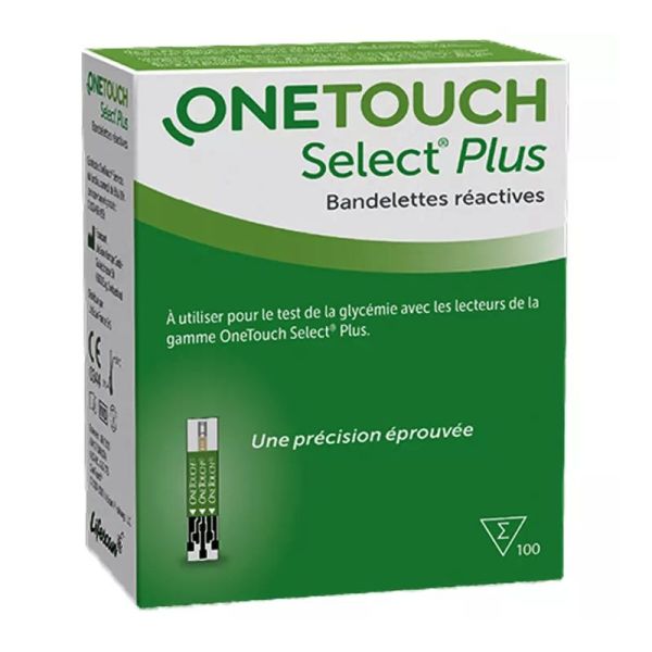 One Touch Select Plus 100 bandelettes réactives