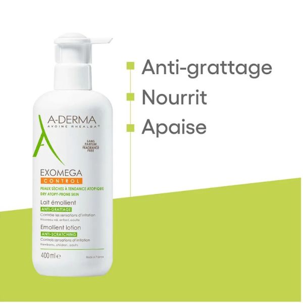 A-Derma Exomega Control lait émollient anti-grattage 400ml