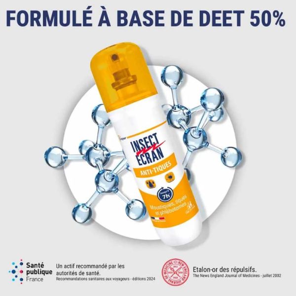 Insect Ecran Peau spray repulsif anti tiques 100ml