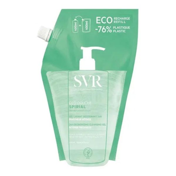 SVR Spirial déo-douche gel lavant déodorant 24h éco-recharge 400 ml