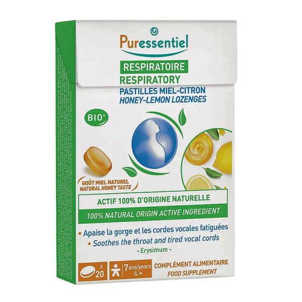 Puressentiel respiratoire gorge Miel-Citron 20 Pastilles