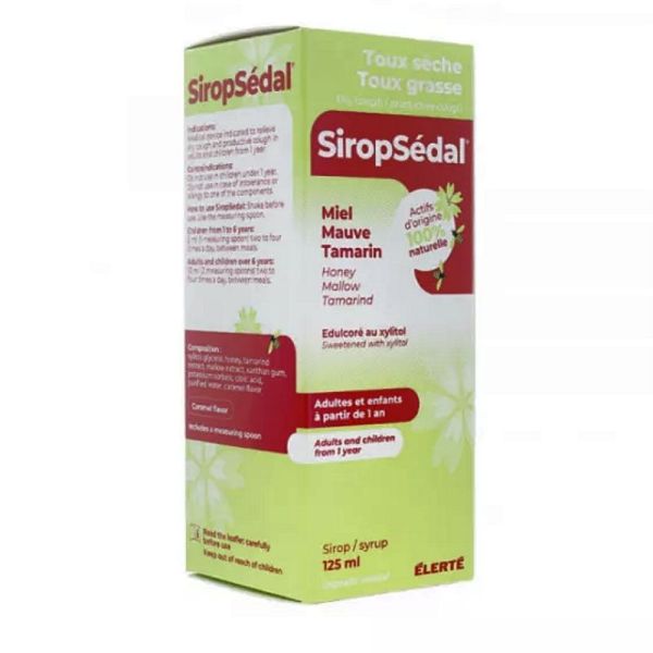 Siropsedal Sirop Toux sèche/grasse sans sucre 125 ml
