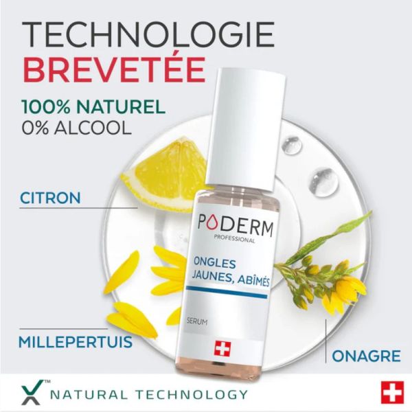 Poderm sérum huile ongles jaunes abîmés 8ml