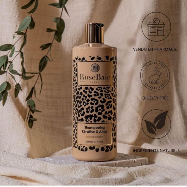 Rosebaie shampoing lissant Kératine et huile d'Amla 500ml